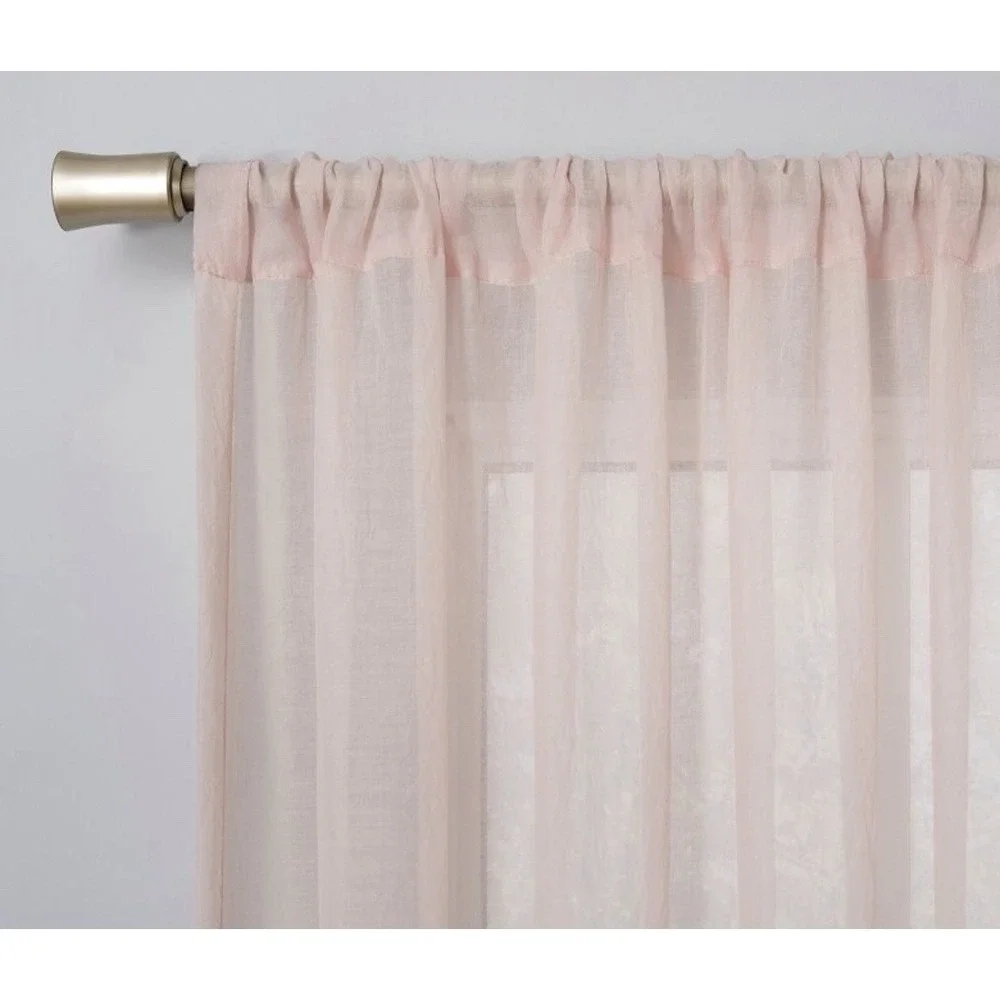No. 918 Sheer Avril Crushed Texture Rod Pocket Curtain Panels (2) 50x95